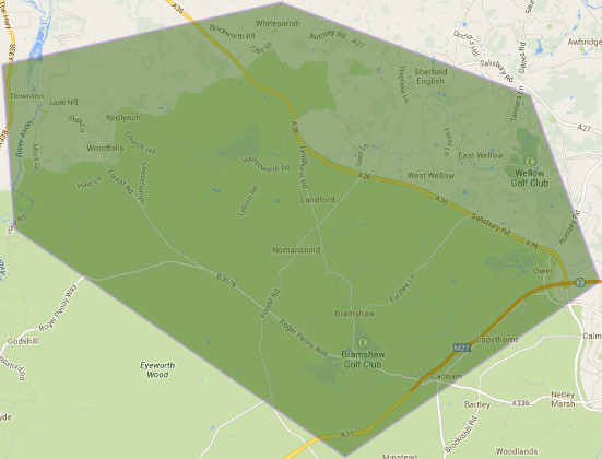 Map of the area that we cover